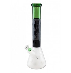 Flask Bong frosted black green